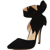 Women Big Bow Tie Pumps Butterfly Pointed