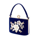 Ladies Velvet Clutch Pearl Crystal