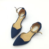 Sexy Women Buckle Strap Low Heels Pumps Pointed Toe